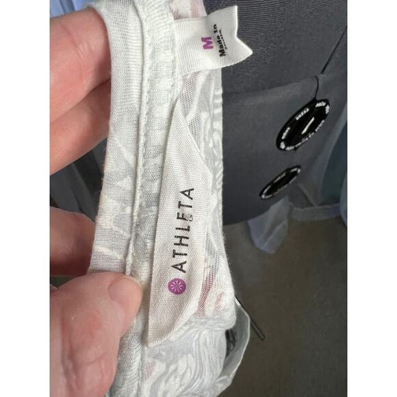 Athleta tunic white burnout paisley V neck active top ombre - Picture 10 of 12